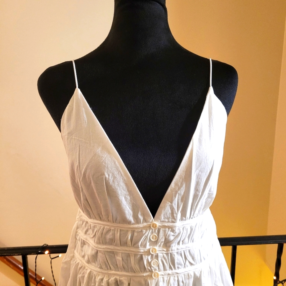 NWT Commense Backless Pleated Deep V-Neck Dress -gorgeous! Size Large ❤️ - Picture 10 of 14